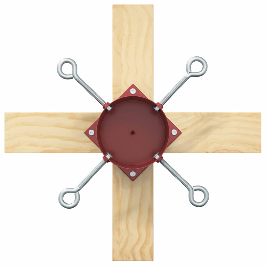 Kerstboomstandaard 1.73 Rood 50 x 50 x 16 cm Massief grenenhout