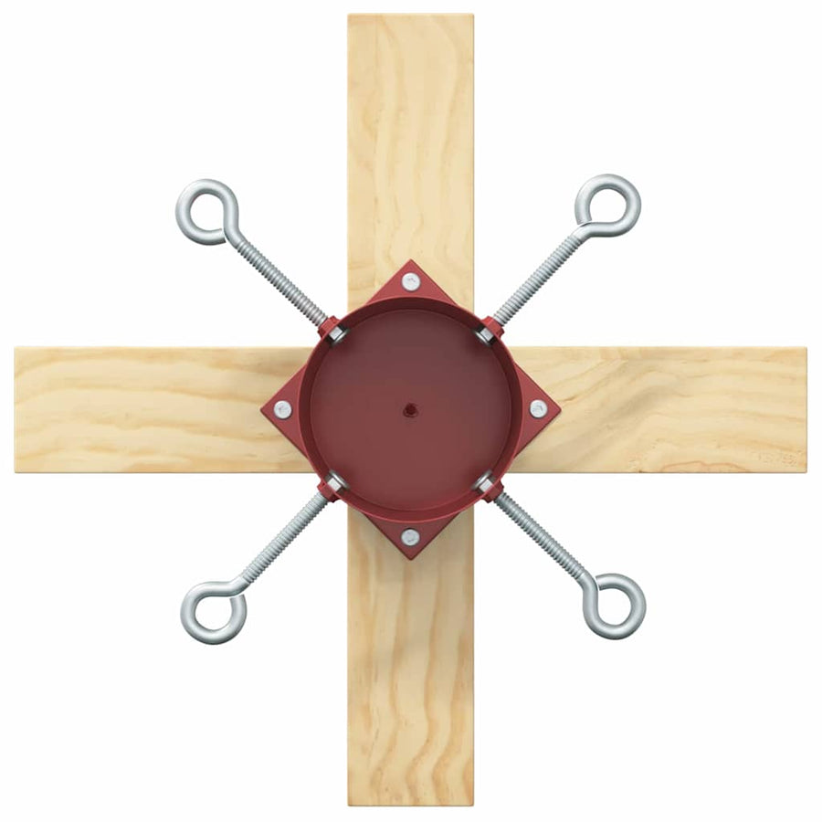 Kerstboomstandaard 1.73 Rood 50 x 50 x 16 cm Massief grenenhout