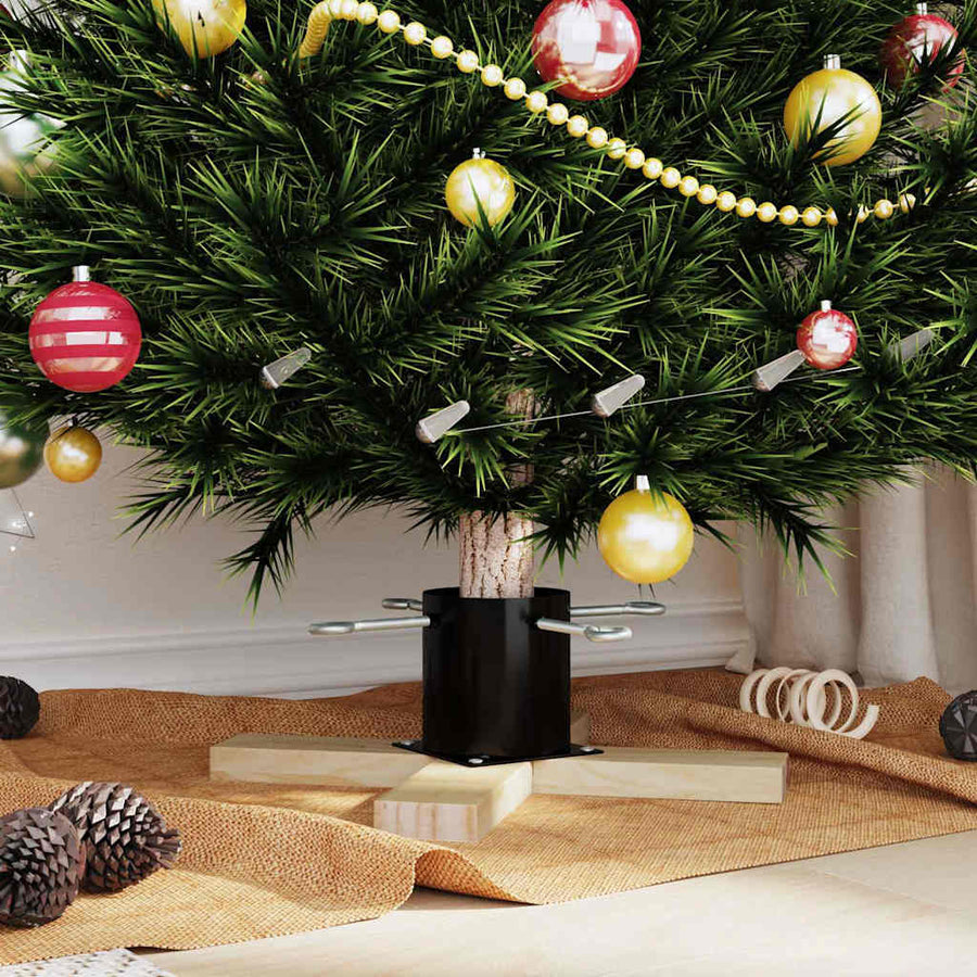 Kerstboomstandaard Zwart 50 x 50 x 16 cm Massief grenenhout