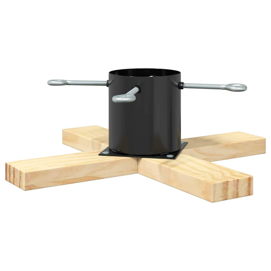 Kerstboomstandaard Zwart 50 x 50 x 16 cm Massief grenenhout