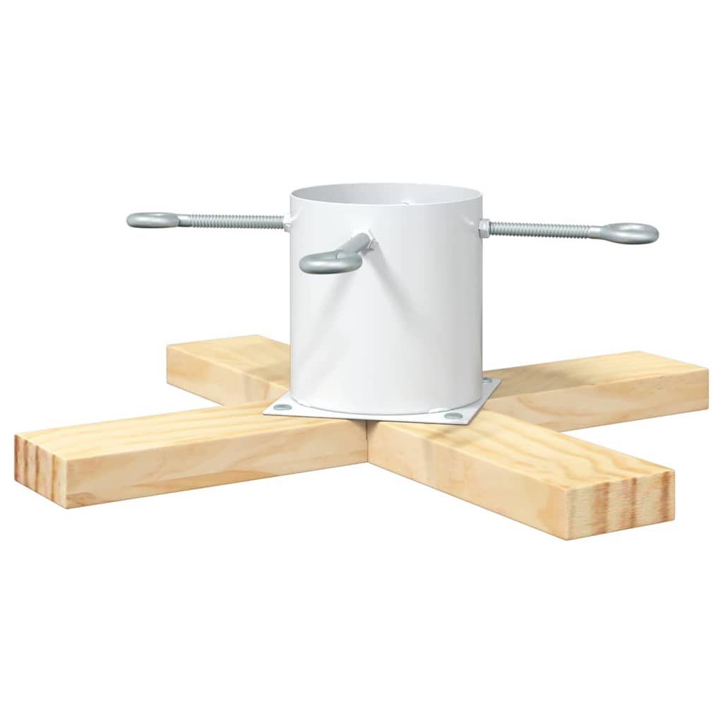 Kerstboomstandaard 1.73 Wit 50 x 50 x 16 cm Massief grenenhout
