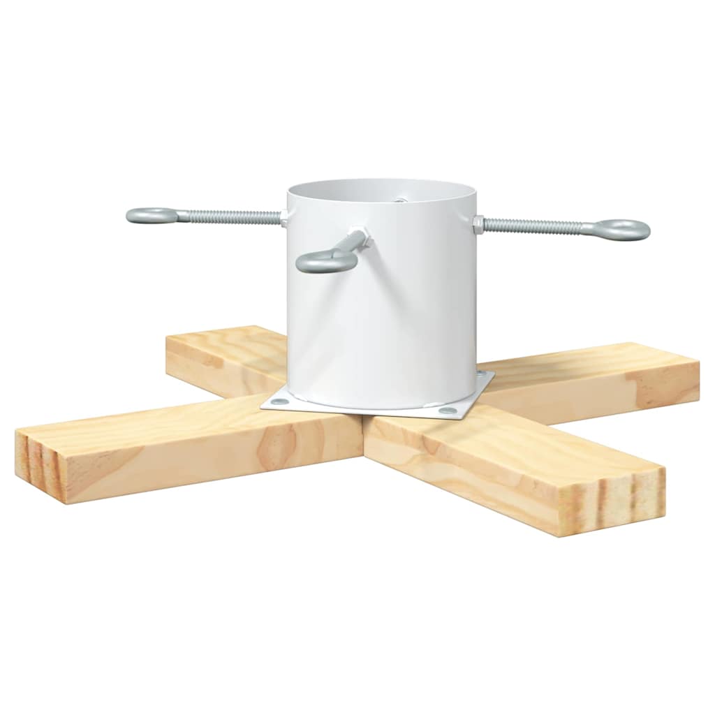 Kerstboomstandaard 1.73 Wit 50 x 50 x 16 cm Massief grenenhout