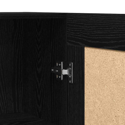 Boekenkast Zwart eiken 82.5 x 30.5 x 185 cm Bewerkt hout