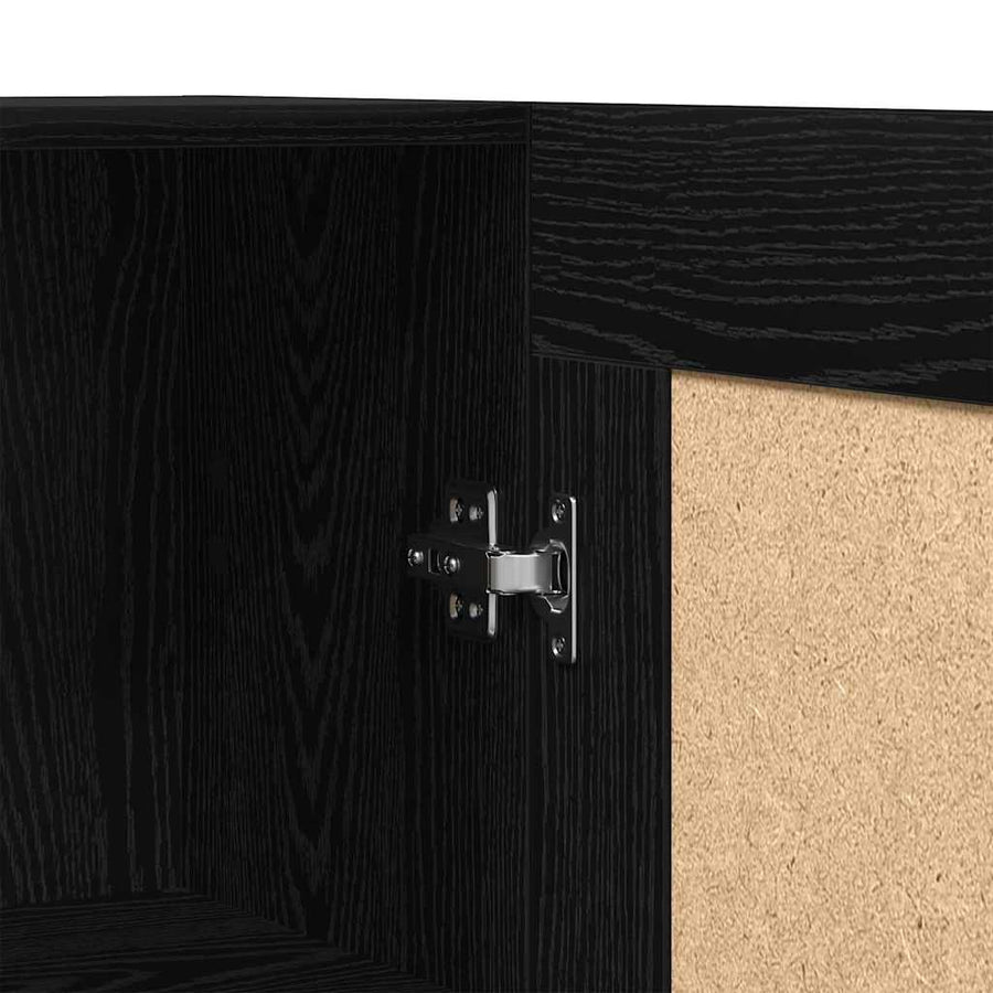 Boekenkast Zwart eiken 82.5 x 30.5 x 185 cm Bewerkt hout