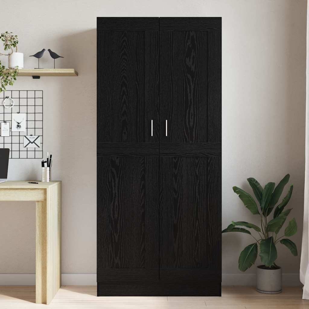 Boekenkast Zwart eiken 82.5 x 30.5 x 185 cm Bewerkt hout