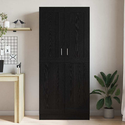 Boekenkast Zwart eiken 82.5 x 30.5 x 185 cm Bewerkt hout
