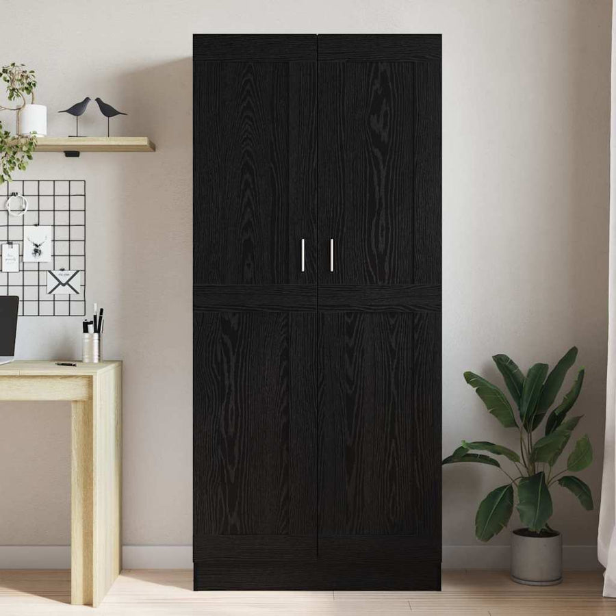 Boekenkast Zwart eiken 82.5 x 30.5 x 185 cm Bewerkt hout