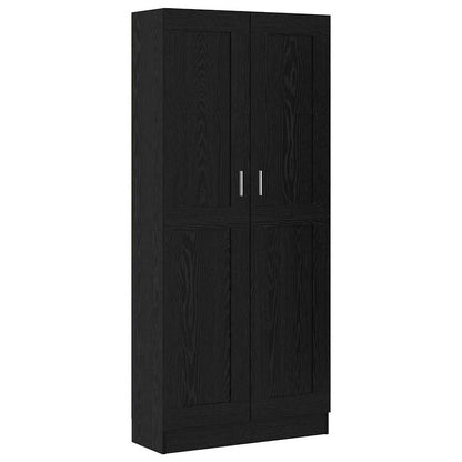 Boekenkast Zwart eiken 82.5 x 30.5 x 185 cm Bewerkt hout