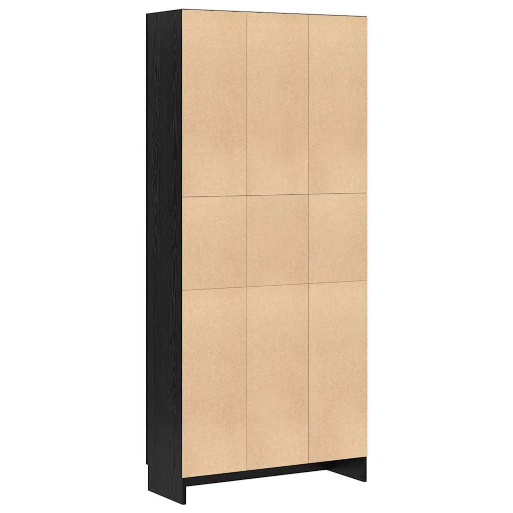 Boekenkast Zwart eiken 82.5 x 30.5 x 185 cm Bewerkt hout