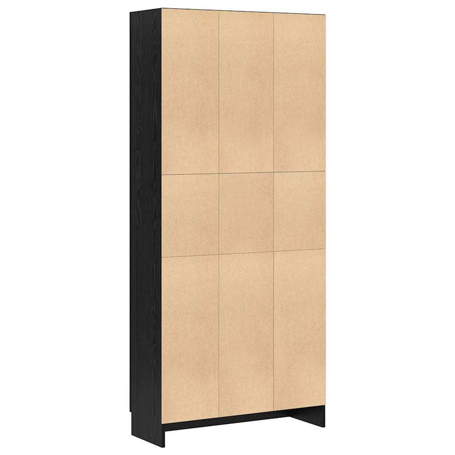 Boekenkast Zwart eiken 82.5 x 30.5 x 185 cm Bewerkt hout