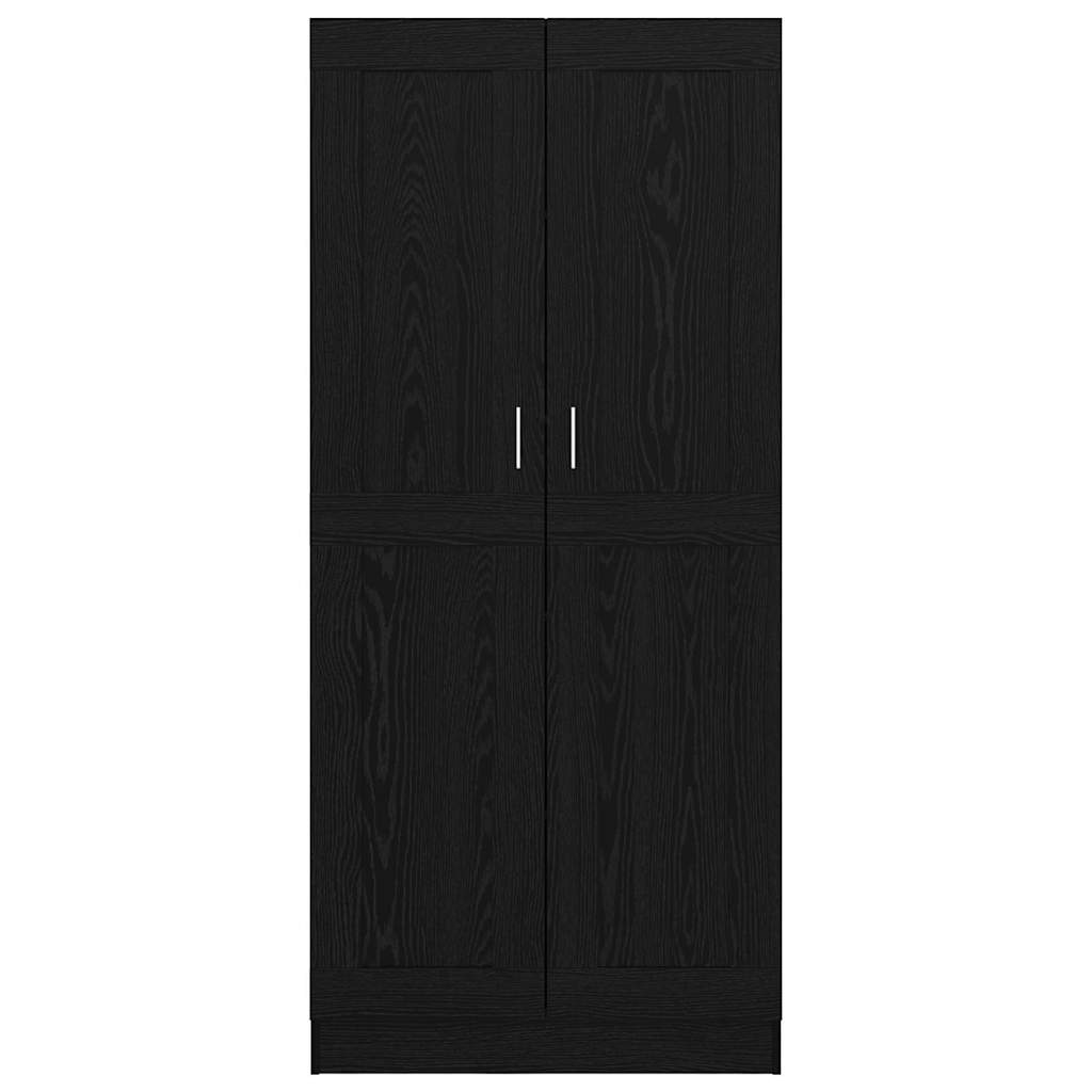 Boekenkast Zwart eiken 82.5 x 30.5 x 185 cm Bewerkt hout