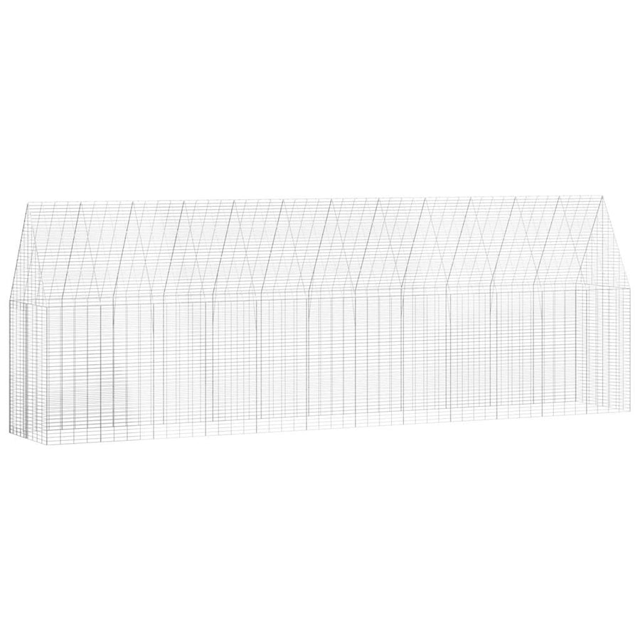 Kippenhok 2 Pcs Zilver 600 X 100 X 210 Cm Gegalvaniseerd Staal Zonder luifel