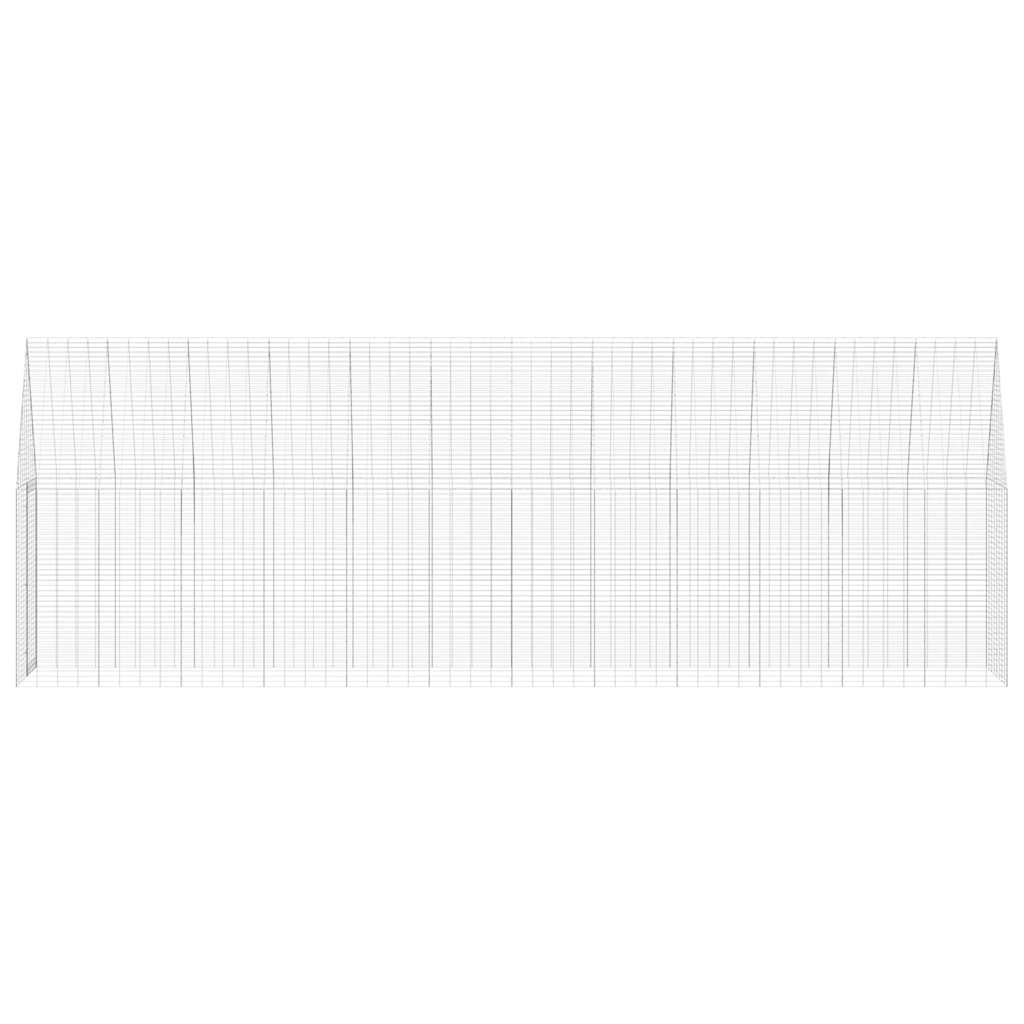 Kippenhok 2 Pcs Zilver 600 X 100 X 210 Cm Gegalvaniseerd Staal Zonder luifel