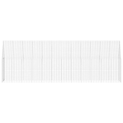 Kippenhok 2 Pcs Zilver 600 X 100 X 210 Cm Gegalvaniseerd Staal Zonder luifel