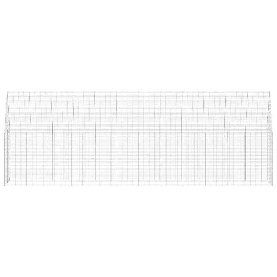 Kippenhok 2 Pcs Zilver 600 X 100 X 210 Cm Gegalvaniseerd Staal Zonder luifel