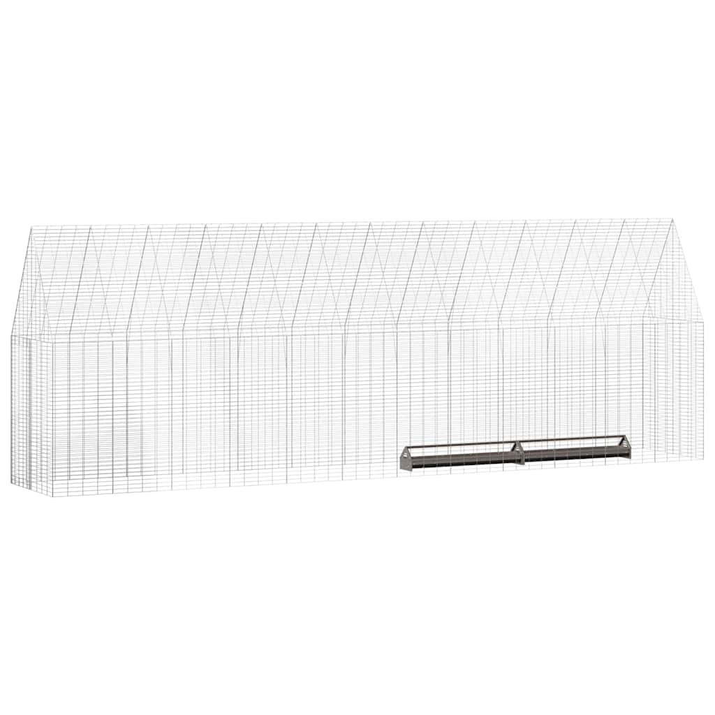 Kippenhok 2 Pcs Zilver 600 X 100 X 210 Cm Gegalvaniseerd Staal Zonder luifel