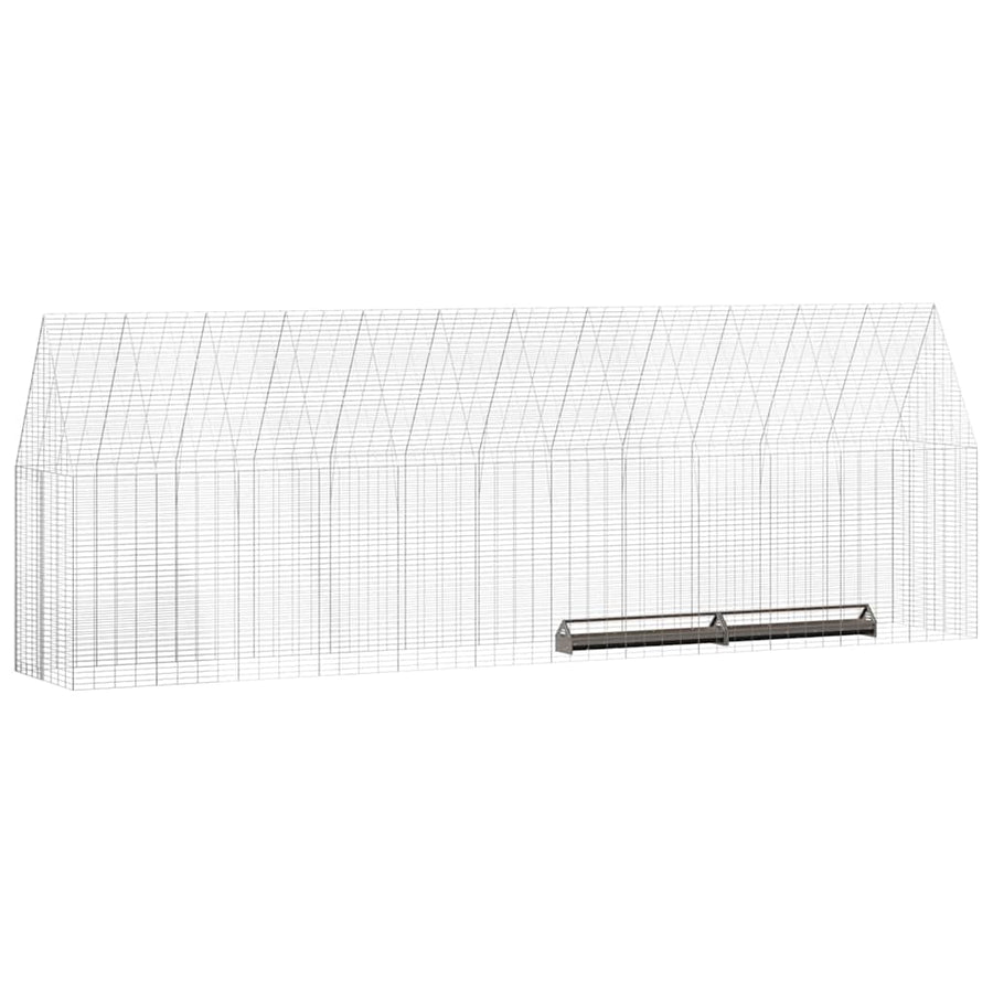 Kippenhok 2 Pcs Zilver 600 X 100 X 210 Cm Gegalvaniseerd Staal Zonder luifel