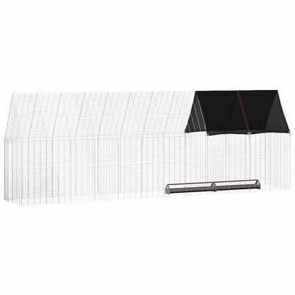 Kippenhok 2 Pcs Zilver 600 X 100 X 210 Cm Gegalvaniseerd Staal Met luifel