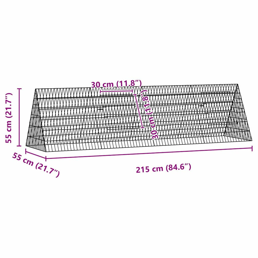 Kippenhok Zilver 215 X 55 X 55 Cm Gegalvaniseerd Staal 218 x 55 x 55 cm
