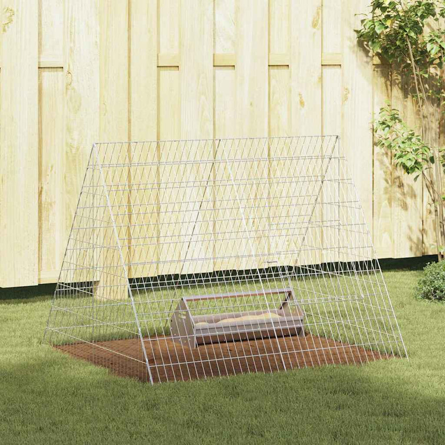 Kippenhok Zilver 110 X 100 X 85 Cm Gegalvaniseerd Staal 108 x 101 x 86 cm
