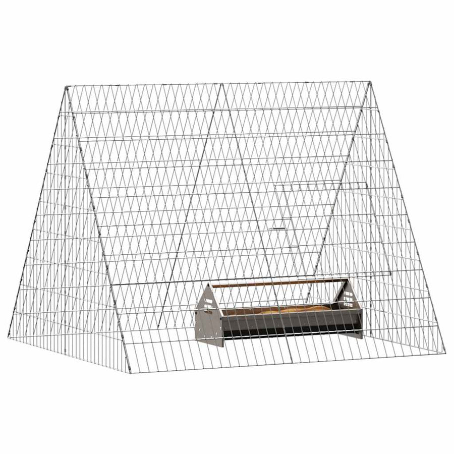 Kippenhok Zilver 110 X 100 X 85 Cm Gegalvaniseerd Staal 108 x 101 x 86 cm