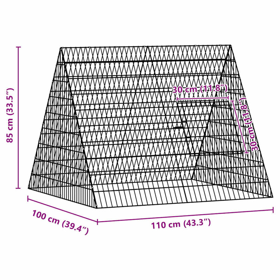 Kippenhok Zilver 110 X 100 X 85 Cm Gegalvaniseerd Staal 108 x 101 x 86 cm