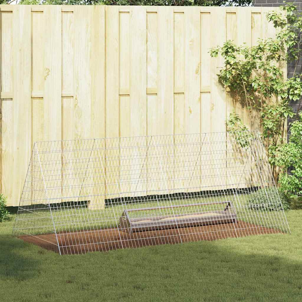 Kippenhok Zilver 215 X 100 X 85 Cm Gegalvaniseerd Staal 217 x 101 x 86 cm
