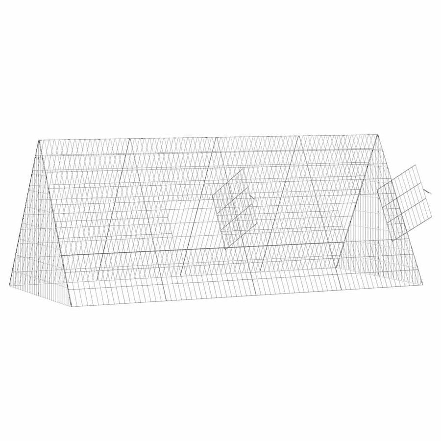 Kippenhok Zilver 215 X 100 X 85 Cm Gegalvaniseerd Staal 217 x 101 x 86 cm