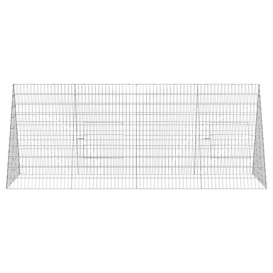 Kippenhok Zilver 215 X 100 X 85 Cm Gegalvaniseerd Staal 217 x 101 x 86 cm