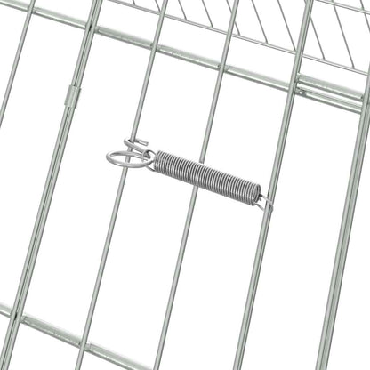 Kippenhok Zilver 430 X 100 X 85 Cm Gegalvaniseerd Staal 434 x 101 x 86 cm