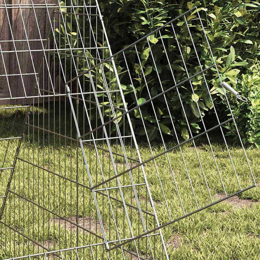 Kippenhok Zilver 650 X 100 X 85 Cm Gegalvaniseerd Staal 651 x 101 x 86 cm