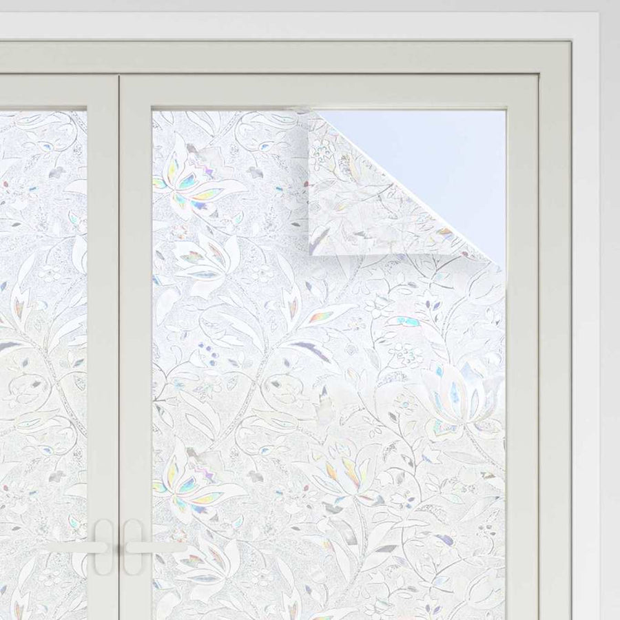 Statistisch Raamfoli Bloemen Patroon 90 x 500 cm PVC