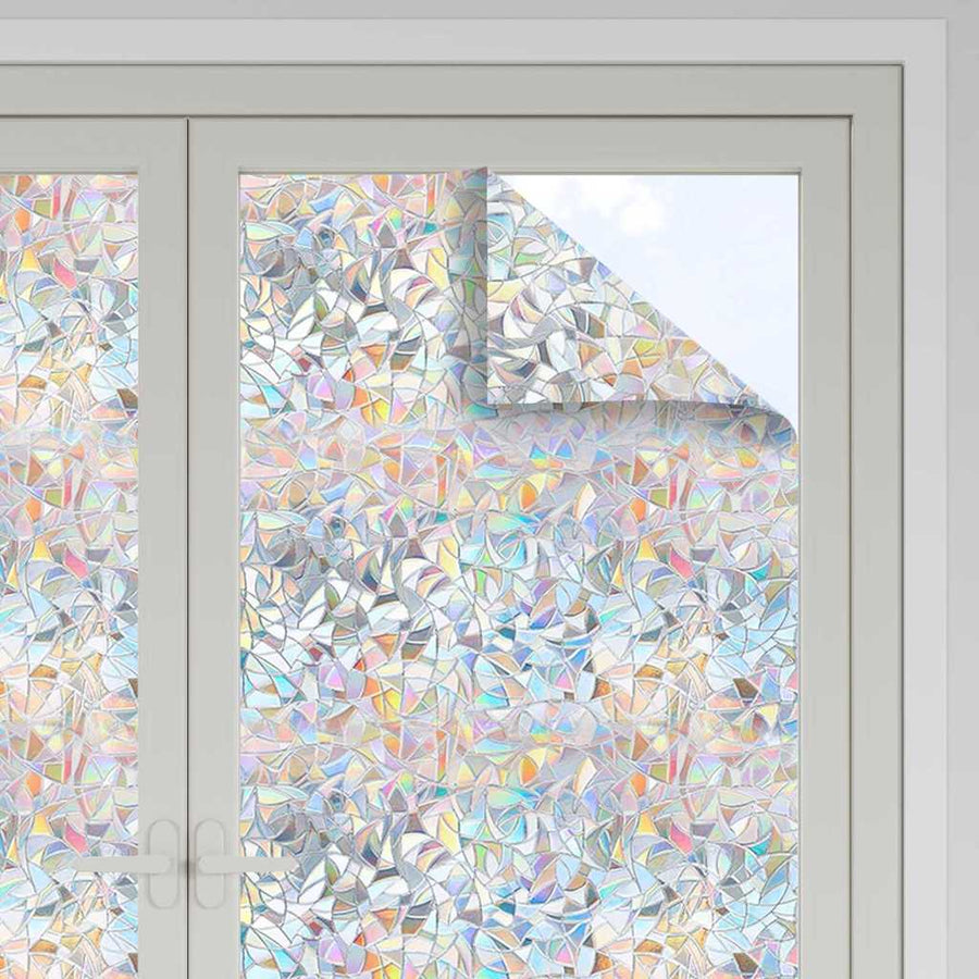 Statistisch Raamfoli 3D Regenboogpatroon 90 x 1000 cm PVC