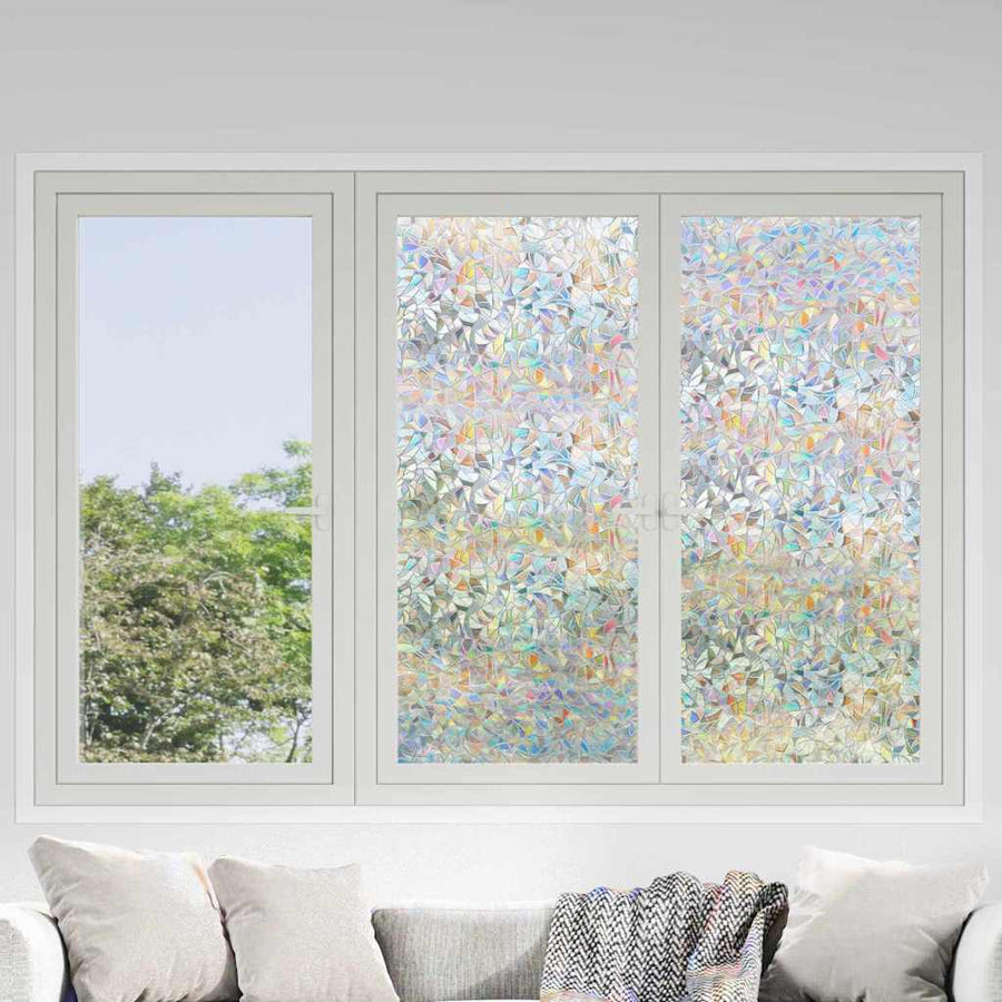 Statistisch Raamfoli 3D Regenboogpatroon 90 x 1000 cm PVC