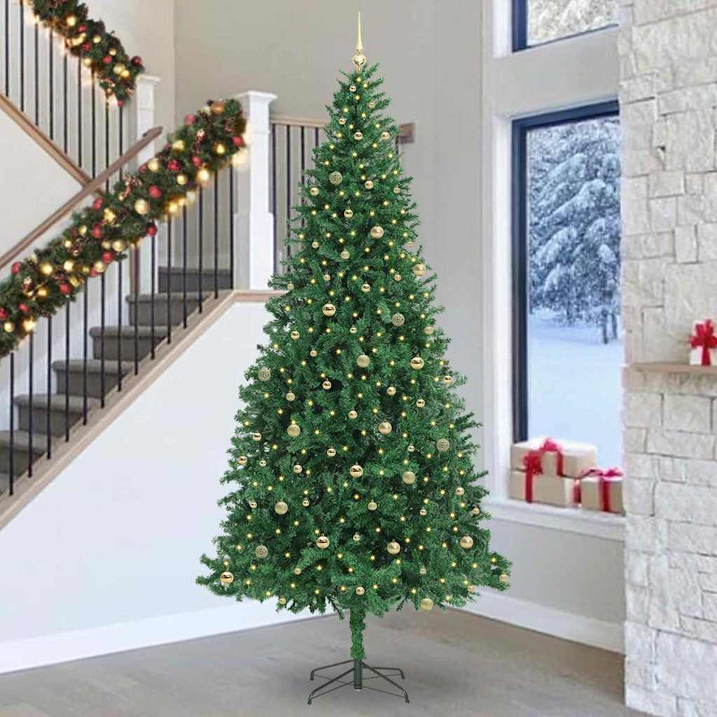 Kunstkerstboom Groen 300 cm PVC en Metaal en Plastic