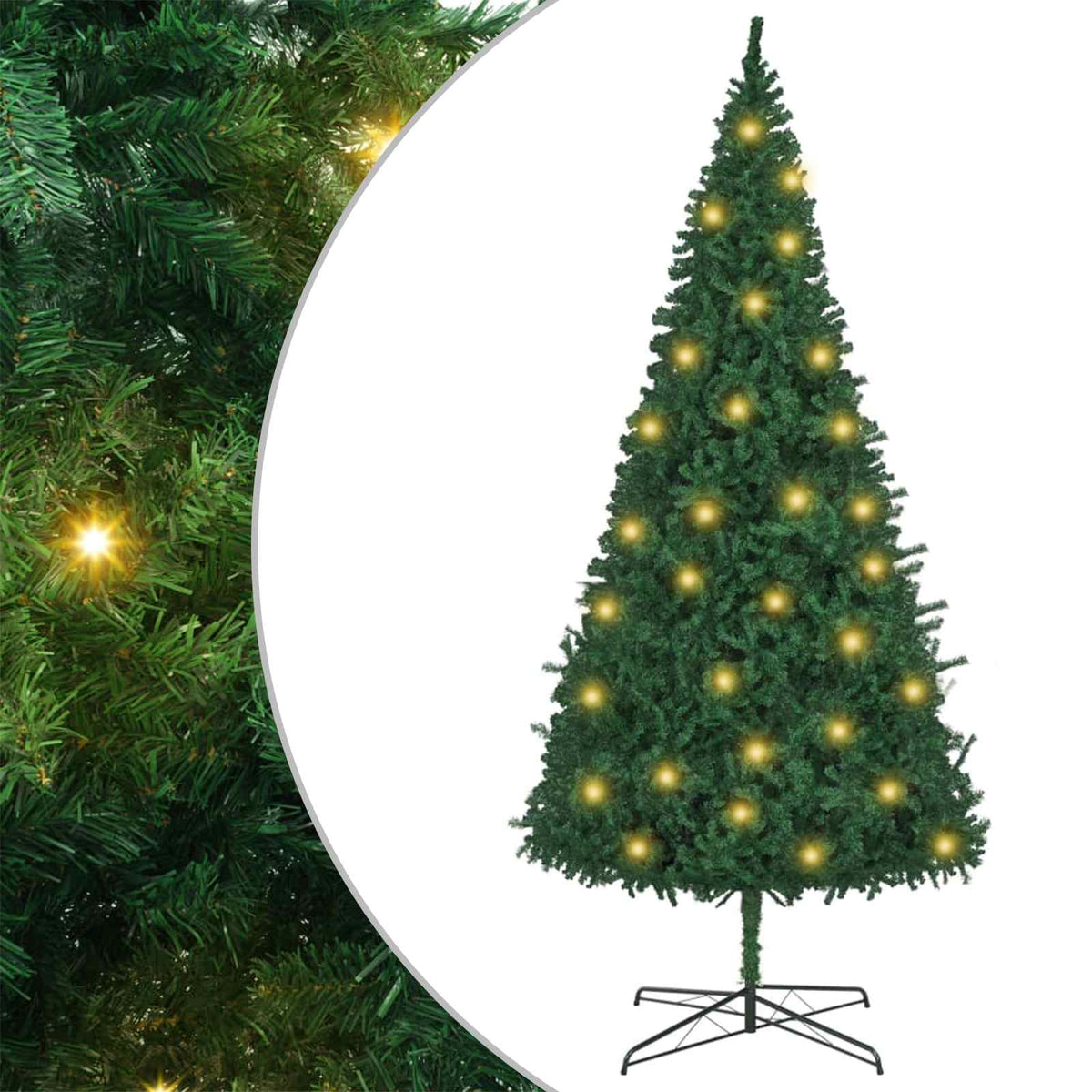 Kerstboom met decoratieve slingerlichten Groen 400 cm PVC