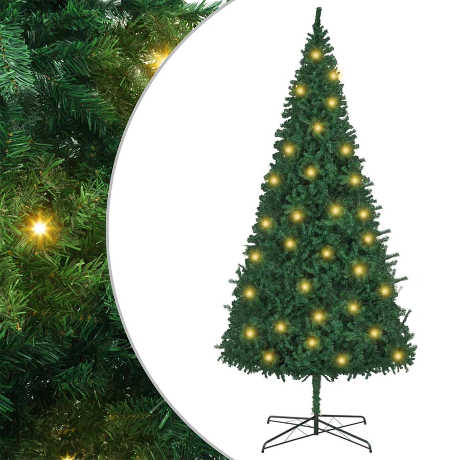 Kerstboom met decoratieve slingerlichten Groen 400 cm PVC
