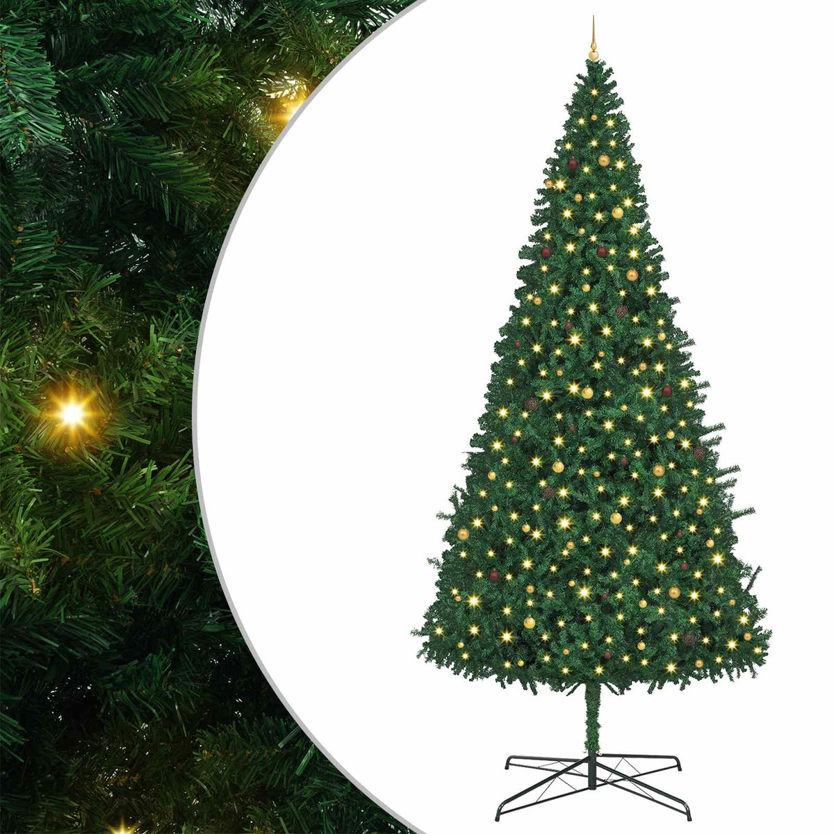 Kerstboom met decoratieve slingerlichten Groen 400 cm PVC