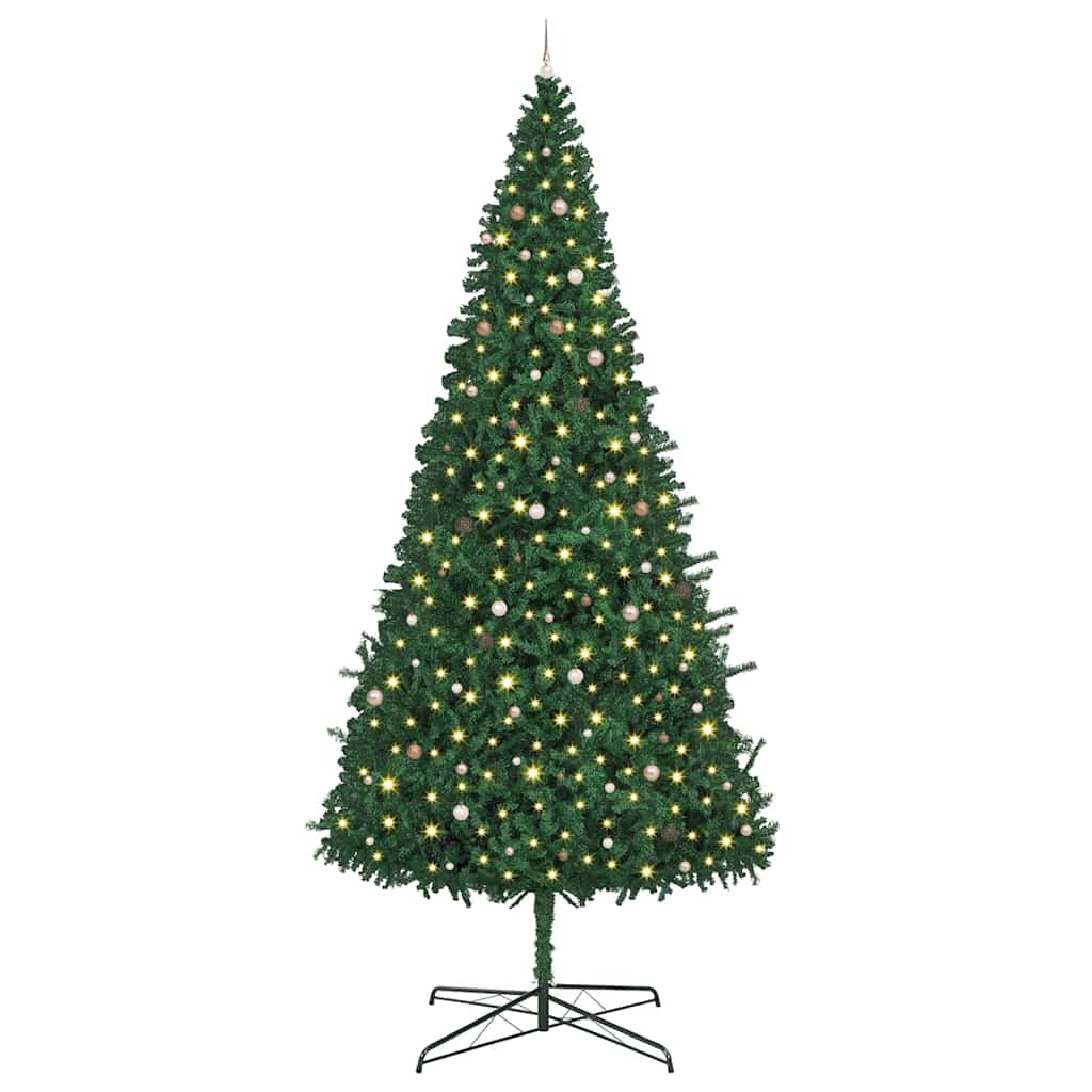 Kerstboom met decoratieve slingerlichten Groen 400 cm PVC