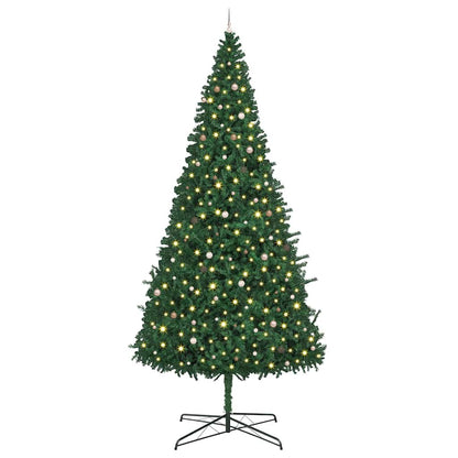 Kerstboom met decoratieve slingerlichten Groen 400 cm PVC