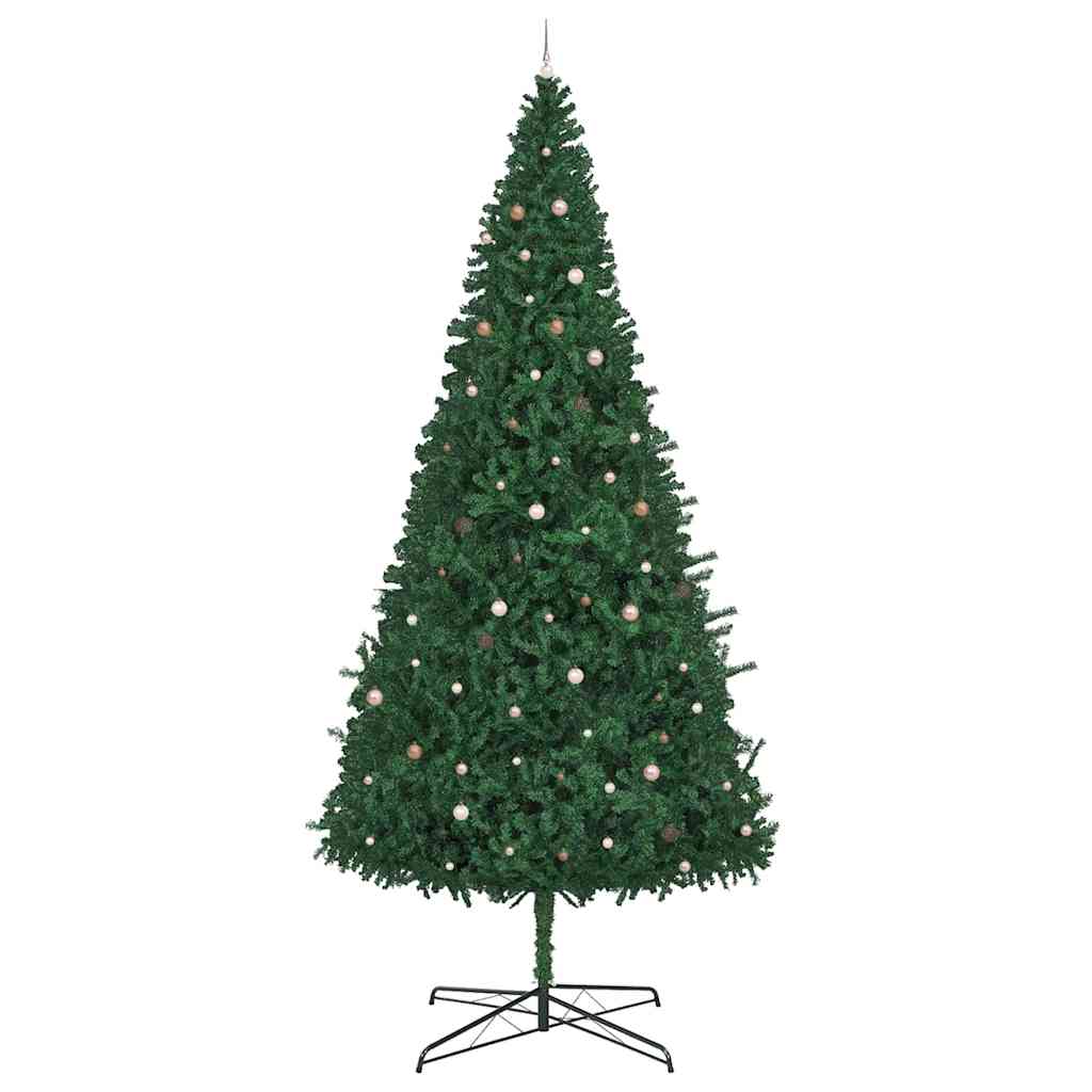 Kerstboom met decoratieve slingerlichten Groen 400 cm PVC