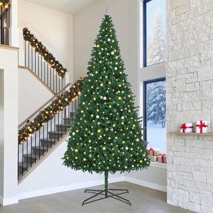 Kerstboom met decoratieve slingerlichten Groen 400 cm PVC