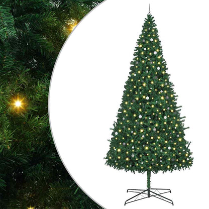 Kerstboom met decoratieve slingerlichten Groen 400 cm PVC