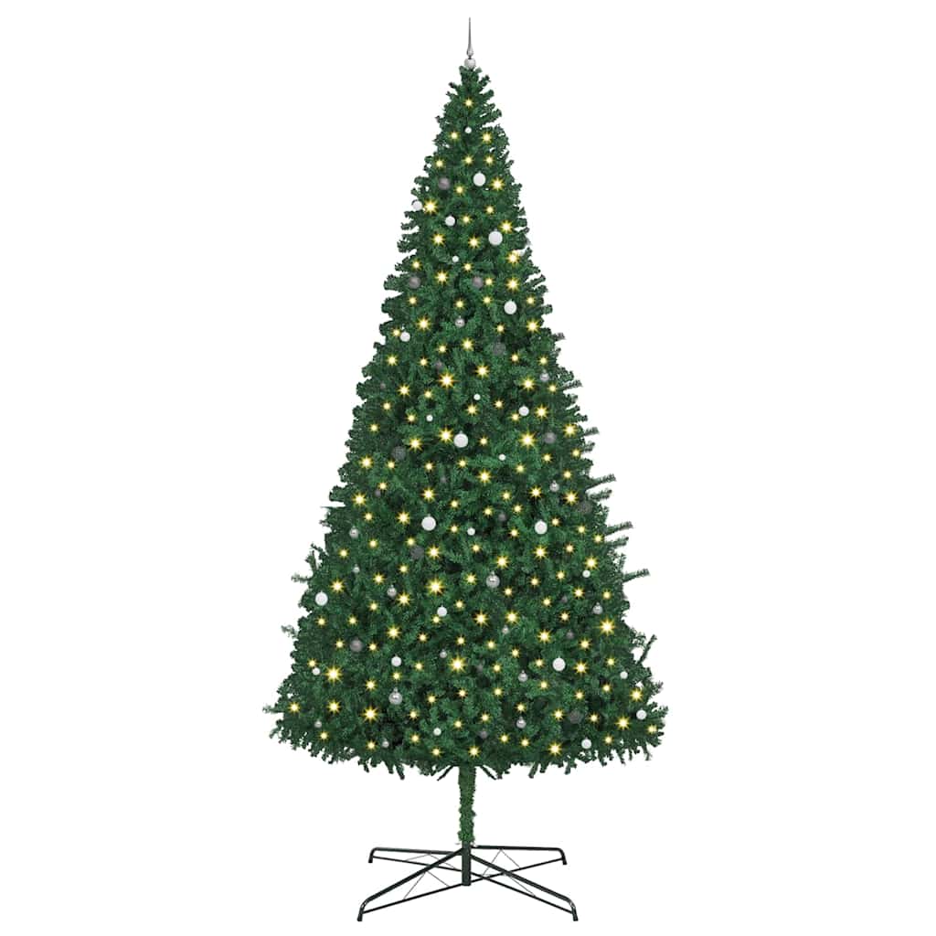 Kerstboom met decoratieve slingerlichten Groen 400 cm PVC