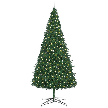 Kerstboom met decoratieve slingerlichten Groen 400 cm PVC