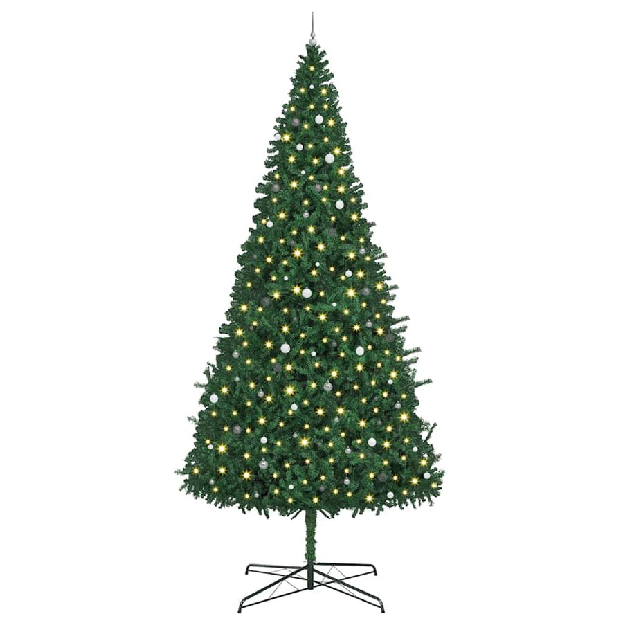 Kerstboom met decoratieve slingerlichten Groen 400 cm PVC
