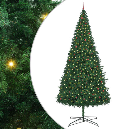 Kerstboom met decoratieve slingerlichten Groen 400 cm PVC