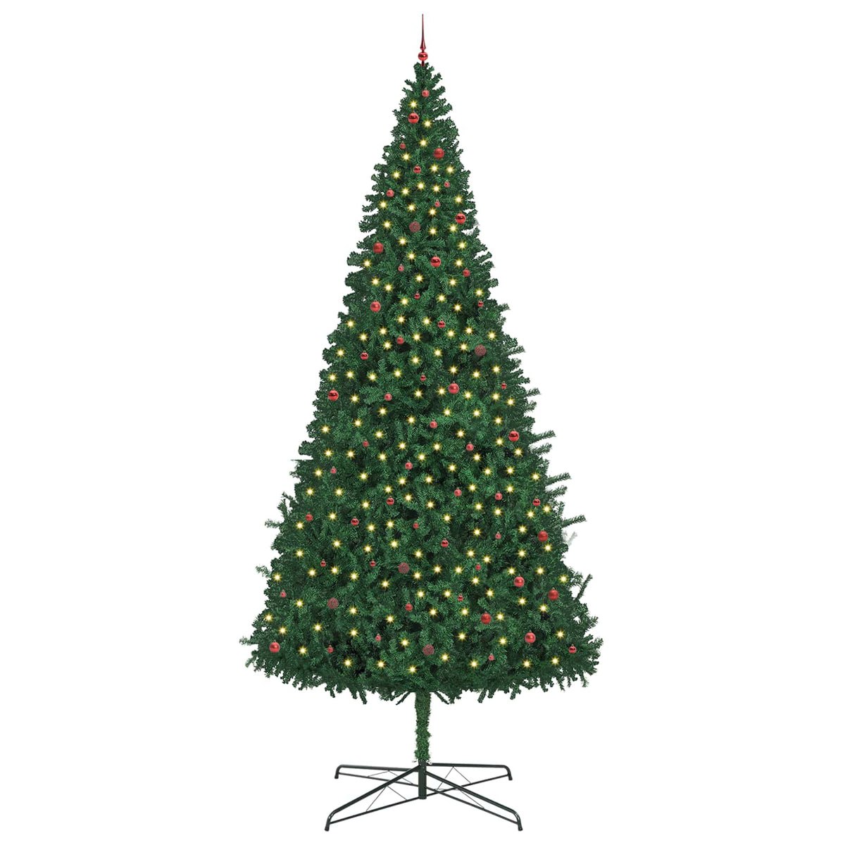 Kerstboom met decoratieve slingerlichten Groen 400 cm PVC