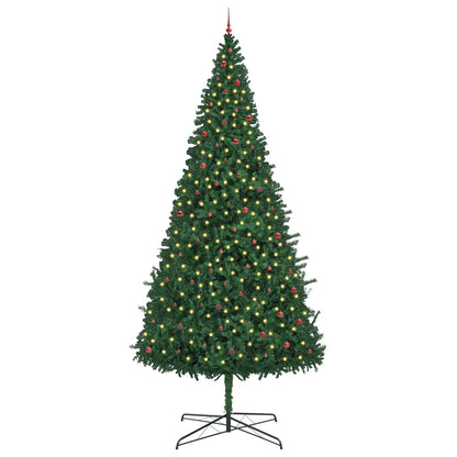 Kerstboom met decoratieve slingerlichten Groen 400 cm PVC
