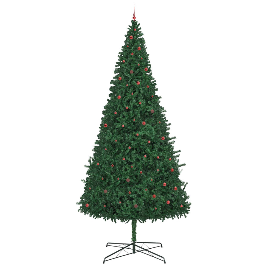 Kerstboom met decoratieve slingerlichten Groen 400 cm PVC